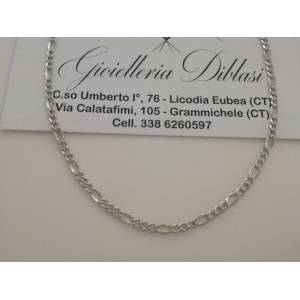 COLLANA In ORO BIANCO Uomo Donna Unisex Oro 18 Karati 750% Made In Italy - 1