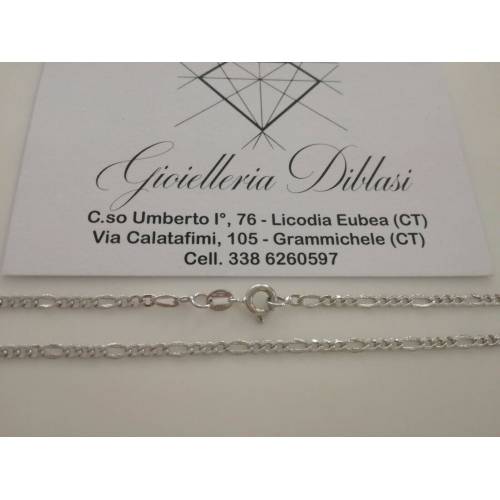 COLLANA In ORO BIANCO Uomo Donna Unisex Oro 18 Karati 750% Made In Italy - 2