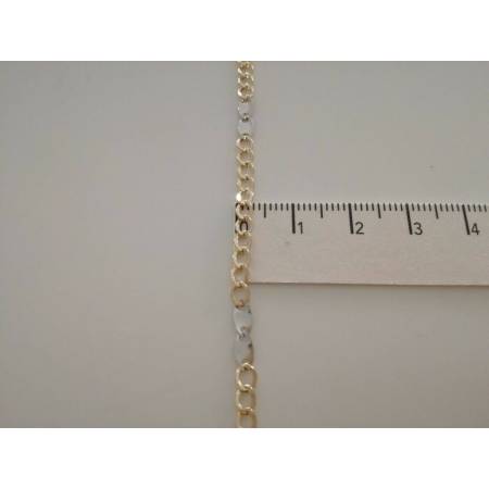 COLLANA ORO 18KT 750% Bicolore GIALLO BIANCO Uomo Donna Girocollo COLLIER CATENA - 3