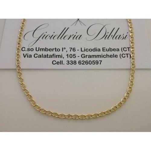 COLLANA In ORO GIALLO Uomo Donna Unisex 18 Karati 750% CATENA Girocollo Collier - 1