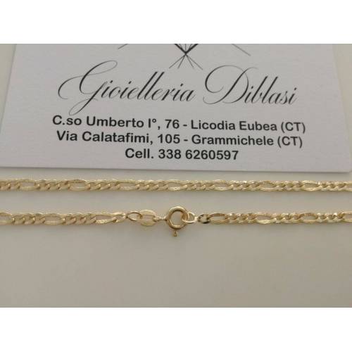 COLLANA ORO GIALLO 18 Karati 750% Uomo Donna CATENA Maglia 3+1 Collier Girocollo - 2