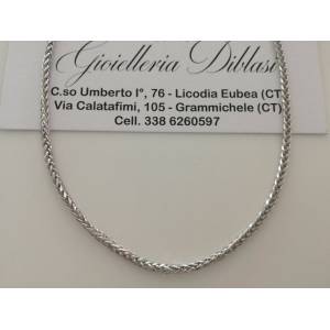 COLLANA In ORO BIANCO 18 Kt 750% Donna Modello SPIGA Collier Catena Girocollo - 1