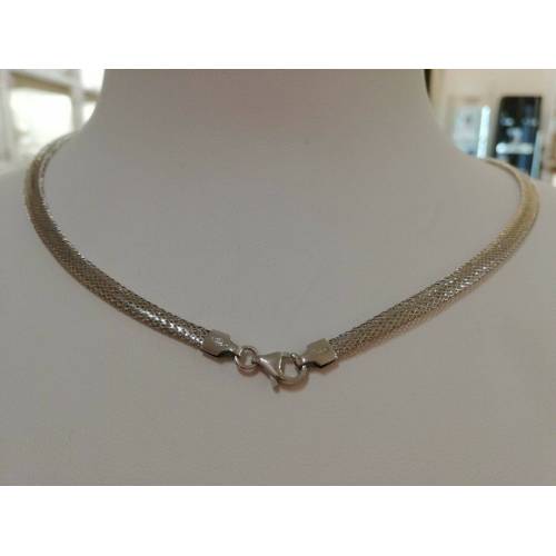 Collana girocollo in oro bianco 18kt 750% altissima manifattura italiana - 2