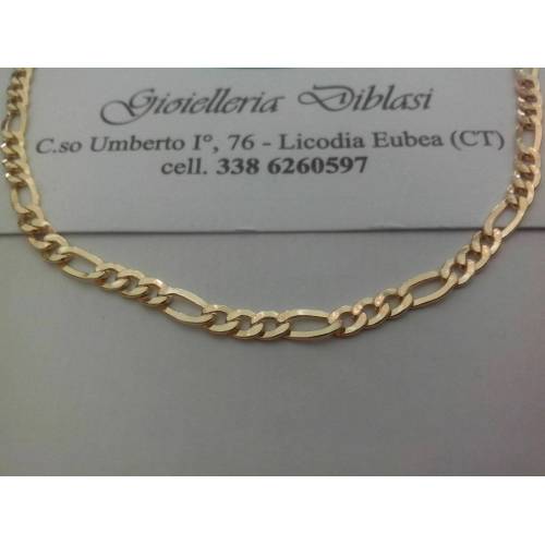 Collana in oro giallo maglia 3+1 18kt 750% Made in Italy - 1