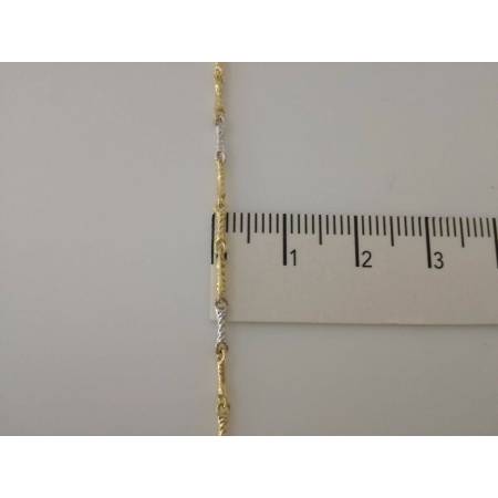 COLLANA In ORO Bicolore GIALLO E ORO BIANCO Unisex Oro 18 KT 750% Made In Italy - 3