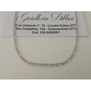 Collana in oro bianco maglia 3+1 18kt 750% Made in Italy - 1