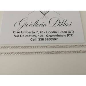 Collana in oro bianco maglia 3+1 18kt 750% Made in Italy - 1 2