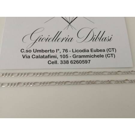 Collana in oro bianco maglia 3+1 18kt 750% Made in Italy - 2