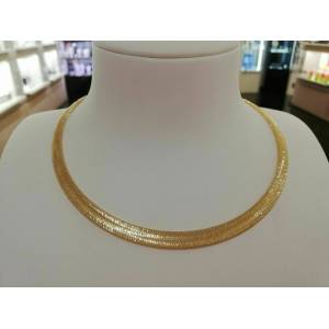 Collana girocollo in oro giallo 18kt 750% Altissima manifattura Italiana - 1