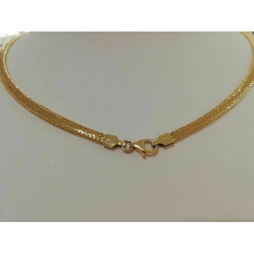 Collana girocollo in oro giallo 18kt 750% Altissima manifattura Italiana - 2