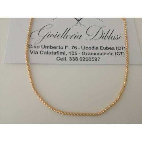 COLLANA In ORO GIALLO Unisex Oro 18 KT 750% Made In Italy - 1