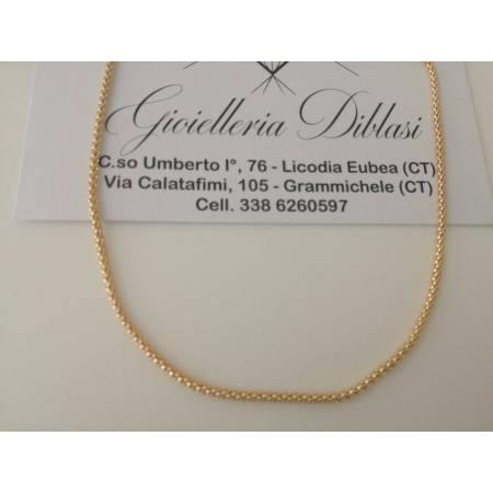 COLLANA In ORO GIALLO Unisex Oro 18 KT 750% Made In Italy - 1