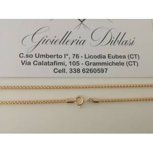COLLANA In ORO GIALLO Unisex Oro 18 KT 750% Made In Italy - 1 2