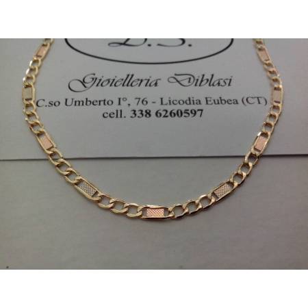 COLLANA ORO GIALLO BIANCO E ROSSO (oro 18 kt titolo 750%) - 1