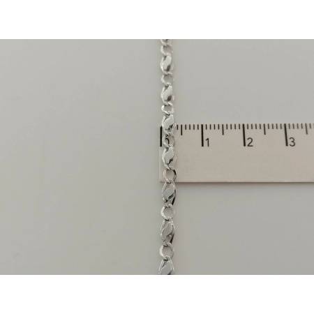 COLLANA COLLIER Oro Bianco 18 Kt 750% Girocollo Maglia CATENA Uomo Donna Unisex - 3