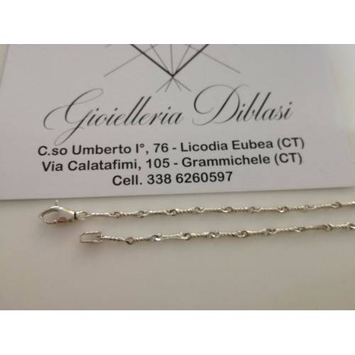 COLLANA In ORO BIANCO Unisex Oro 18 KT 750% Made In Italy - 2