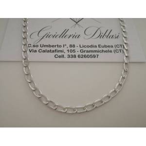 COLLANA Collier ORO BIANCO 18 Kt 750% Uomo Donna Unisex Maglia CATENA Girocollo - 1