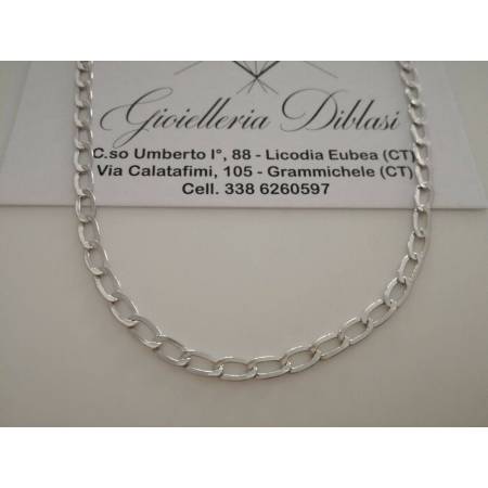 COLLANA Collier ORO BIANCO 18 Kt 750% Uomo Donna Unisex Maglia CATENA Girocollo - 1