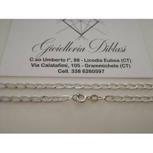 COLLANA Collier ORO BIANCO 18 Kt 750% Uomo Donna Unisex Maglia CATENA Girocollo - 1 2