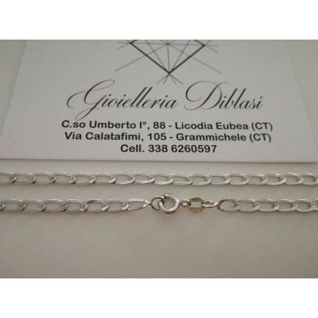 COLLANA Collier ORO BIANCO 18 Kt 750% Uomo Donna Unisex Maglia CATENA Girocollo - 2