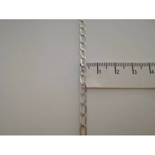 COLLANA Collier ORO BIANCO 18 Kt 750% Uomo Donna Unisex Maglia CATENA Girocollo - 3