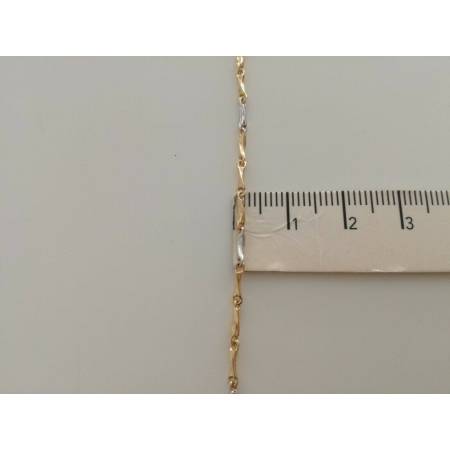 COLLANA ORO 18 KARATI 750% COLLIER CATENA Uomo Donna Unisex Oro Giallo e Bianco - 3