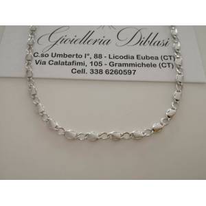 COLLANA Collier ORO BIANCO 18 Kt 750% Uomo Donna Unisex Maglia CATENA Girocollo - 1