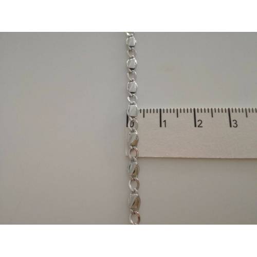 COLLANA Collier ORO BIANCO 18 Kt 750% Uomo Donna Unisex Maglia CATENA Girocollo - 3