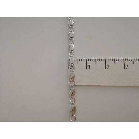 COLLANA Collier ORO BIANCO 18 Kt 750% Uomo Donna Unisex Maglia CATENA Girocollo - 3