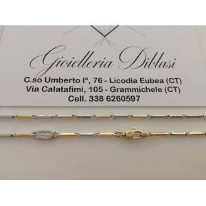 COLLANA IN ORO GIALLO E ORO BIANCO (BICOLORE) (18KARATI - 750%) - 1 2