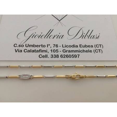 COLLANA IN ORO GIALLO E ORO BIANCO (BICOLORE) (18KARATI - 750%) - 2
