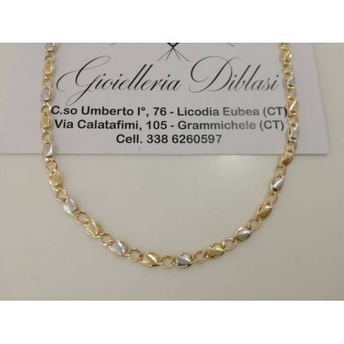 Collana in oro giallo e oro bianco (bicolore) 18kt 750% Made in Italy - 1