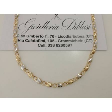 Collana in oro giallo e oro bianco (bicolore) 18kt 750% Made in Italy - 1