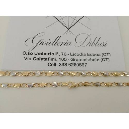 Collana in oro giallo e oro bianco (bicolore) 18kt 750% Made in Italy - 2