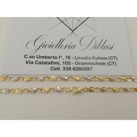 Collana in oro giallo e oro bianco (bicolore) 18kt 750% Made in Italy - 2