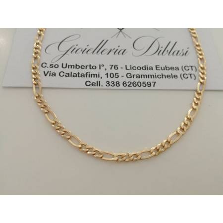 COLLANA COLLIER ORO 18 Karati 750% CATENA Uomo Donna ORO Giallo Maglia 3+1 Italy - 1