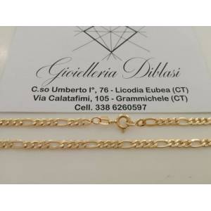 COLLANA COLLIER ORO 18 Karati 750% CATENA Uomo Donna ORO Giallo Maglia 3+1 Italy - 1 2
