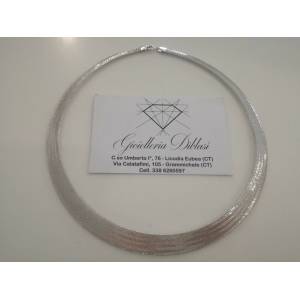 COLLANA COLLIER IN ORO BIANCO 18 KARATI 750% SEMIRIGIDA Made in Italy - 1