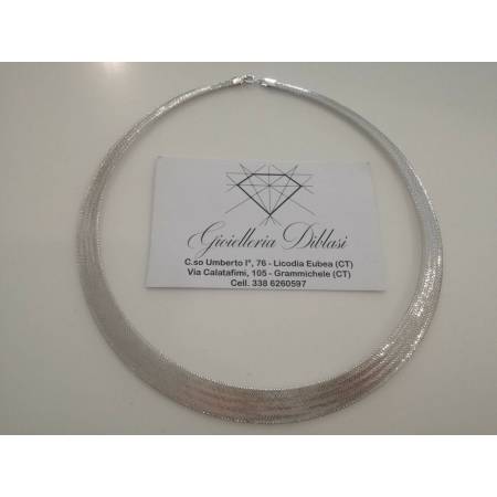 COLLANA COLLIER IN ORO BIANCO 18 KARATI 750% SEMIRIGIDA Made in Italy - 1