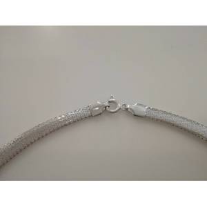 COLLANA COLLIER IN ORO BIANCO 18 KARATI 750% SEMIRIGIDA Made in Italy - 1 2