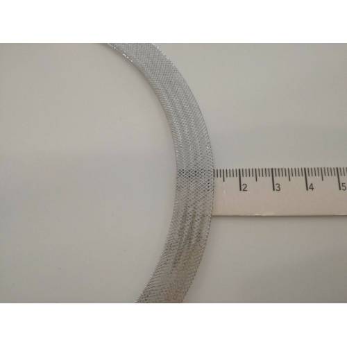 COLLANA COLLIER IN ORO BIANCO 18 KARATI 750% SEMIRIGIDA Made in Italy - 4