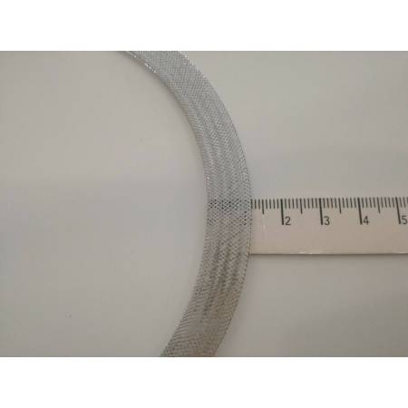 COLLANA COLLIER IN ORO BIANCO 18 KARATI 750% SEMIRIGIDA Made in Italy - 4