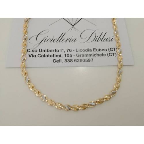 Collana in oro giallo e oro bianco (bicolore) 18kt 750% Made in Italy - 1