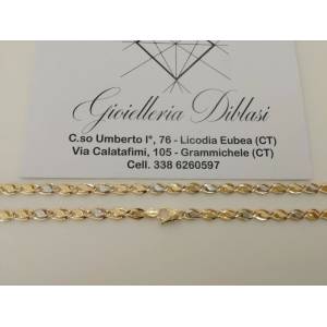 Collana in oro giallo e oro bianco (bicolore) 18kt 750% Made in Italy - 1 2
