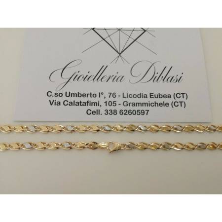 Collana in oro giallo e oro bianco (bicolore) 18kt 750% Made in Italy - 2