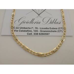 COLLANA In ORO Bicolore GIALLO E ORO BIANCO Unisex Oro 18 KT 750% Made In Italy - 1