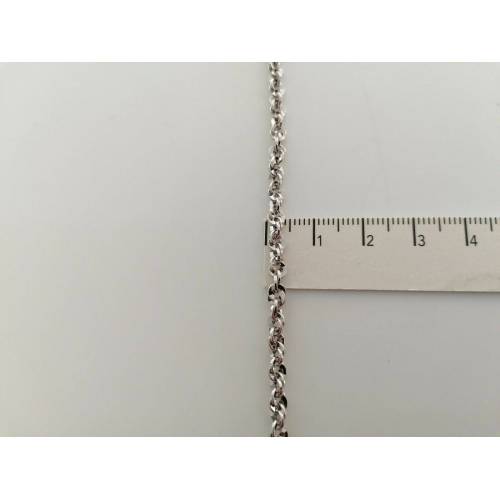 COLLANA Collier ORO BIANCO 18 Kt 750% Donna Catena FUNE Brillantinata Girocollo - 3