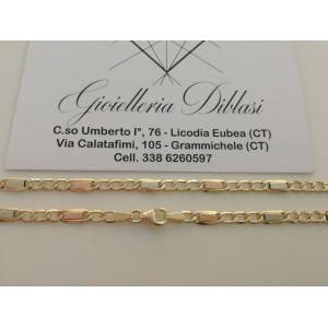 COLLANA In ORO GIALLO BIANCO E ROSSO Unisex Oro 18 KT 750% Made In Italy - 1 2