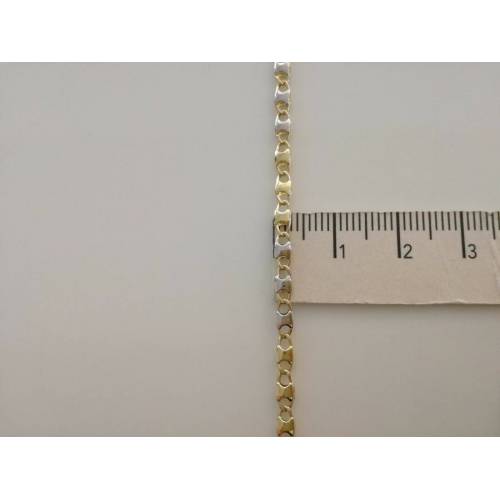 COLLANA Collier CATENA Girocollo ORO 18 KT 750% GIALLO BIANCO Bicolor Uomo Donna - 3