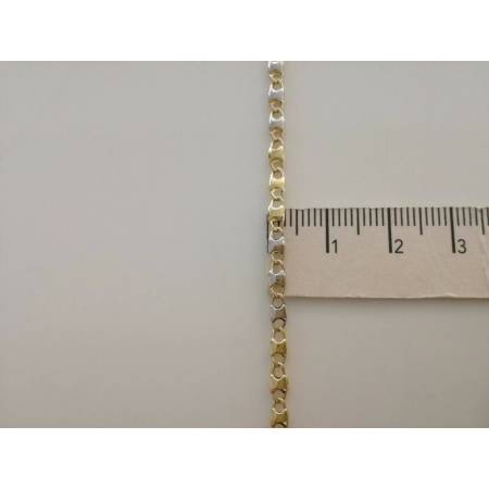 COLLANA Collier CATENA Girocollo ORO 18 KT 750% GIALLO BIANCO Bicolor Uomo Donna - 3